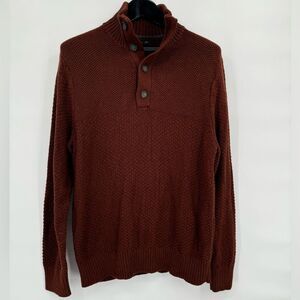 Banana Republic Factory Quarter Button up Sweater NWT CA#17897 Brown/Rust size L